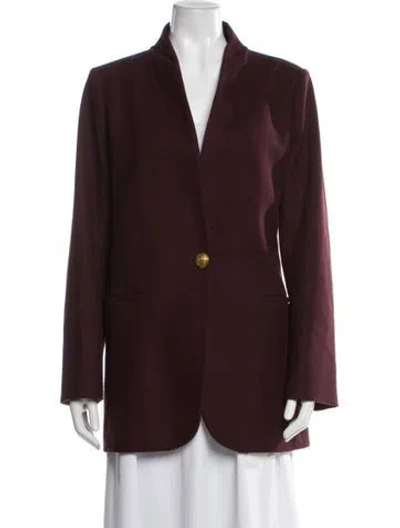 Pre-owned Veronica Beard Wool Coat In Burgundy