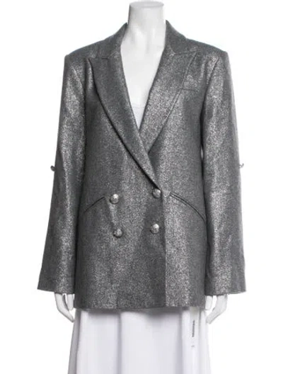Pre-owned Veronica Beard Wool Coat In Silver