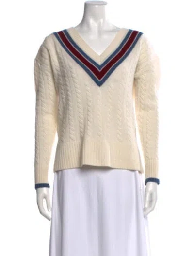 Pre-owned Veronica Beard Wool Colorblock Pattern Sweater In Neutral