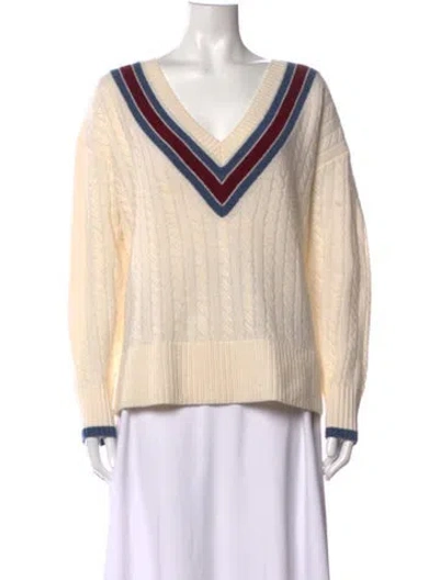 Pre-owned Veronica Beard Wool Colorblock Pattern Sweater In Neutrals
