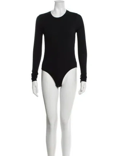 Pre-owned Veronica Beard Wool Crew Neck Bodysuit In Black