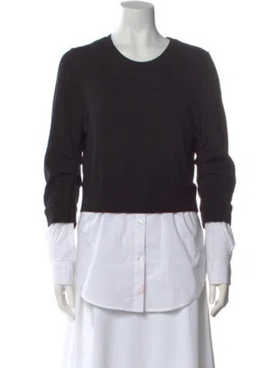Pre-owned Veronica Beard Wool Crew Neck Sweater In Black