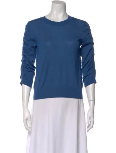 Pre-owned Veronica Beard Wool Crew Neck Sweater In Blue