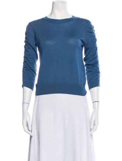 Pre-owned Veronica Beard Wool Crew Neck Sweater In Blue
