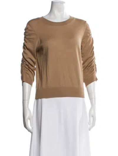 Pre-owned Veronica Beard Wool Crew Neck Sweater In Brown
