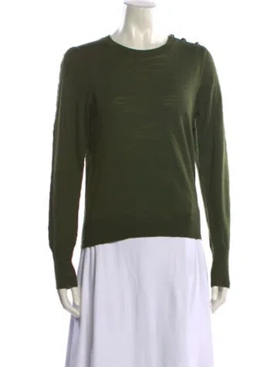 Pre-owned Veronica Beard Wool Crew Neck Sweater In Green