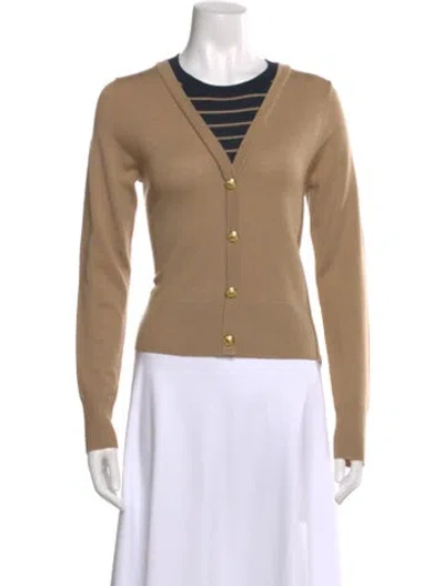 Pre-owned Veronica Beard Wool Crew Neck Sweater In Neutral