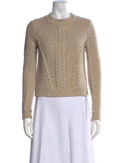 Pre-owned Veronica Beard Wool Crew Neck Sweater In Neutral
