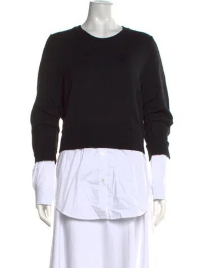 Pre-owned Veronica Beard Wool Crew Neck Sweater W/ Tags In Black