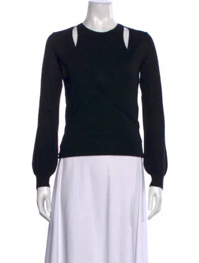 Pre-owned Veronica Beard Wool Crew Neck Top In Black