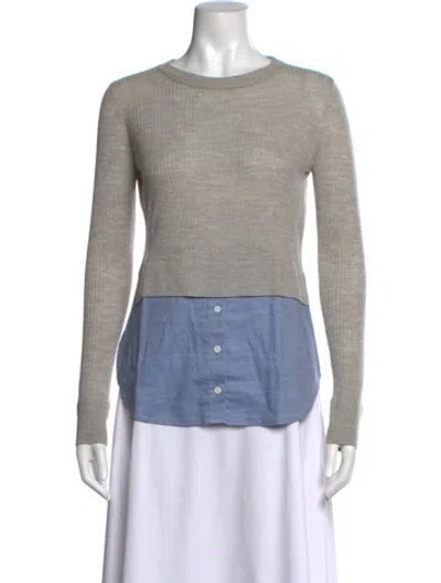 Pre-owned Veronica Beard Wool Crew Neck Top In Gray