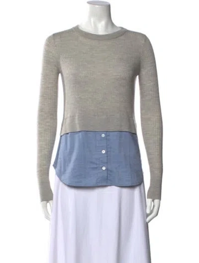 Pre-owned Veronica Beard Wool Crew Neck Top In Grey