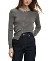 Veronica Beard Womens Dark Heather Grey Daro Crystal-embellished Wool Cardigan Xs In Gray