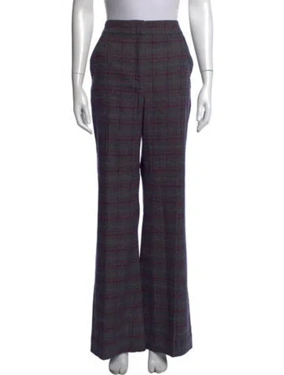 Pre-owned Veronica Beard Wool Flared Pants In Blue