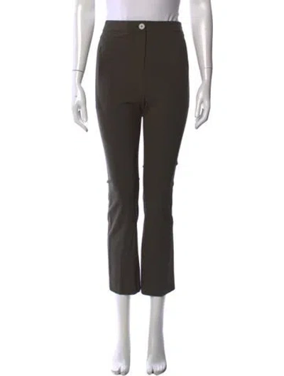 Pre-owned Veronica Beard Wool Flared Pants In Green