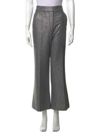 Pre-owned Veronica Beard Wool Flared Pants In Grey/metallic