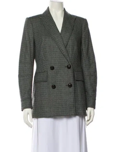 Pre-owned Veronica Beard Wool Houndstooth Print Blazer In Multi