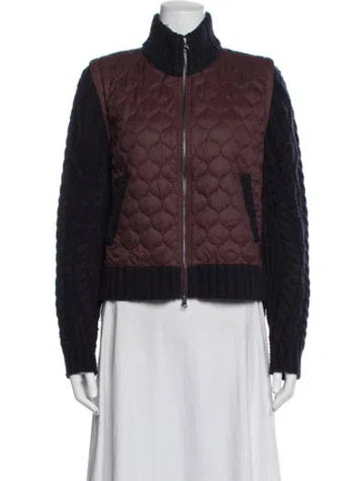 Pre-owned Veronica Beard Wool Jacket In Blue/burgundy