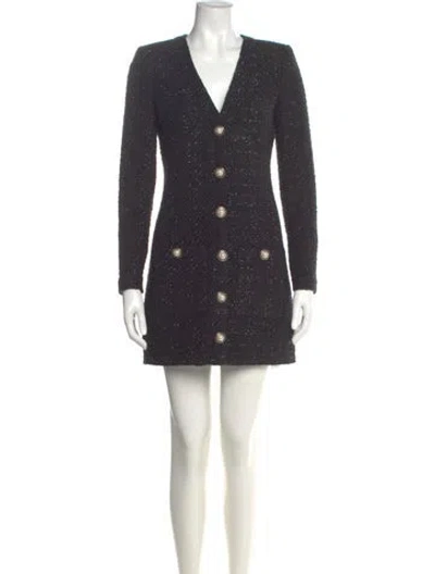 Pre-owned Veronica Beard Wool Mini Dress In Black