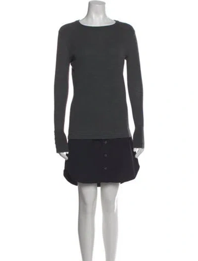 Pre-owned Veronica Beard Wool Mini Dress In Gray