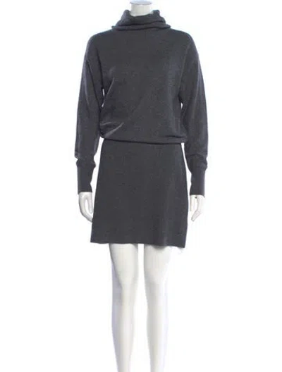 Pre-owned Veronica Beard Wool Mini Dress In Grey