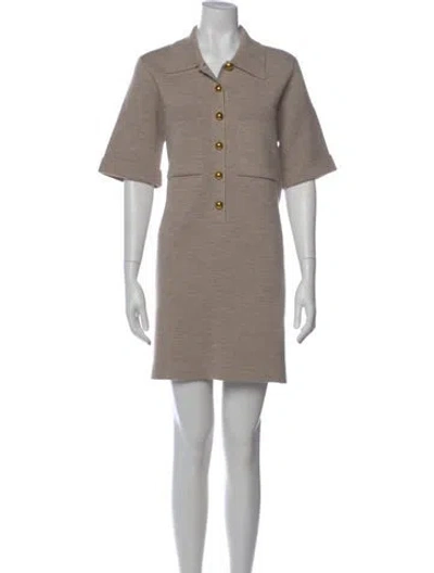 Pre-owned Veronica Beard Wool Mini Dress In Neutral