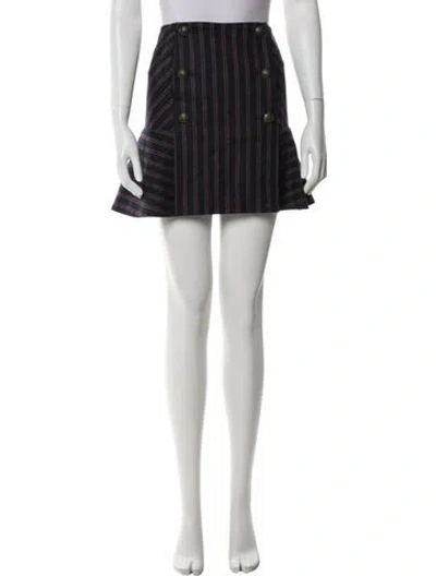 Pre-owned Veronica Beard Wool Mini Skirt In Blue