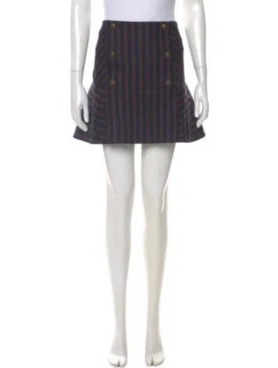 Pre-owned Veronica Beard Wool Mini Skirt In Blue