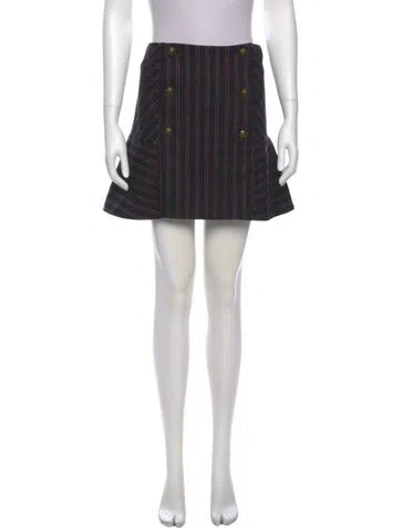Pre-owned Veronica Beard Wool Mini Skirt In Blue
