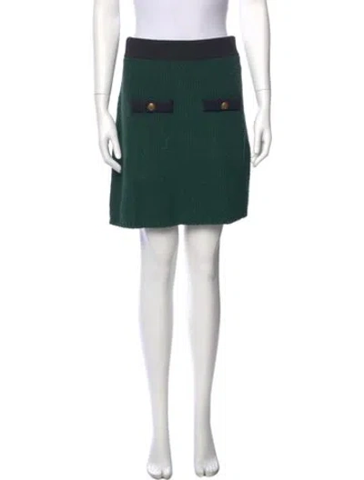 Pre-owned Veronica Beard Wool Mini Skirt In Green