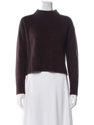 Pre-owned Veronica Beard Wool Mock Neck Sweater In Brown