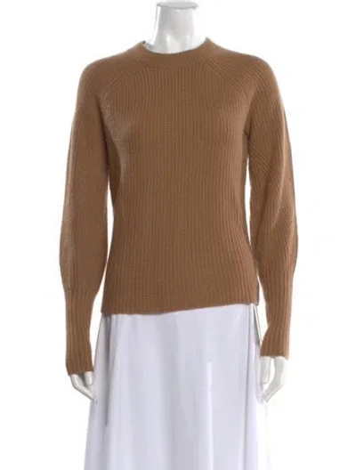Pre-owned Veronica Beard Wool Mock Neck Sweater In Brown