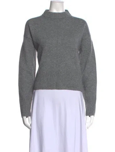 Pre-owned Veronica Beard Wool Mock Neck Sweater In Grey