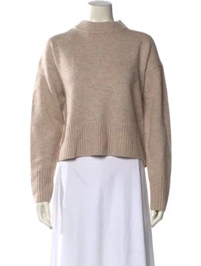 Pre-owned Veronica Beard Wool Mock Neck Sweater In Neutral