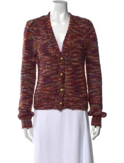 Pre-owned Veronica Beard Wool Patterned Sweater In Burgundy