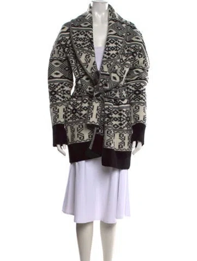 Pre-owned Veronica Beard Wool Patterned Sweater In White