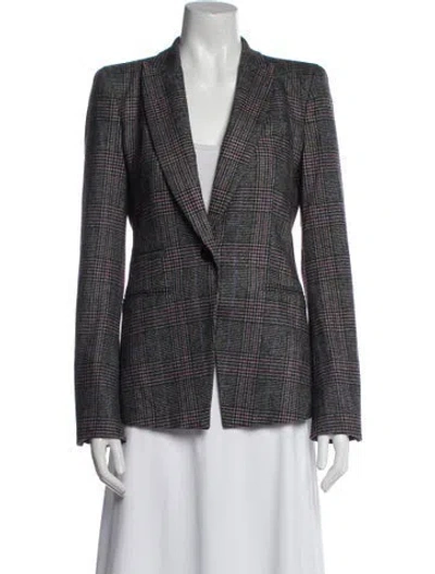 Pre-owned Veronica Beard Wool Plaid Print Blazer In Multi