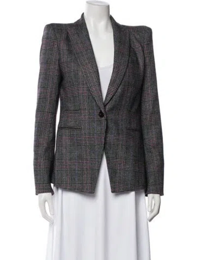 Pre-owned Veronica Beard Wool Plaid Print Blazer In Multi