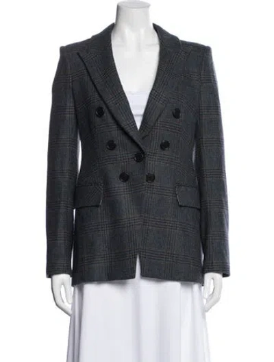 Pre-owned Veronica Beard Wool Plaid Print Blazer In Multi