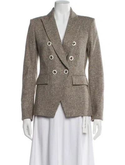 Pre-owned Veronica Beard Wool Plaid Print Blazer In Neutral