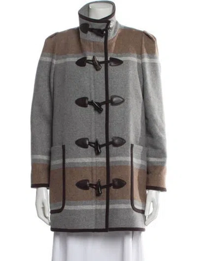 Pre-owned Veronica Beard Wool Plaid Print Jacket In Gray