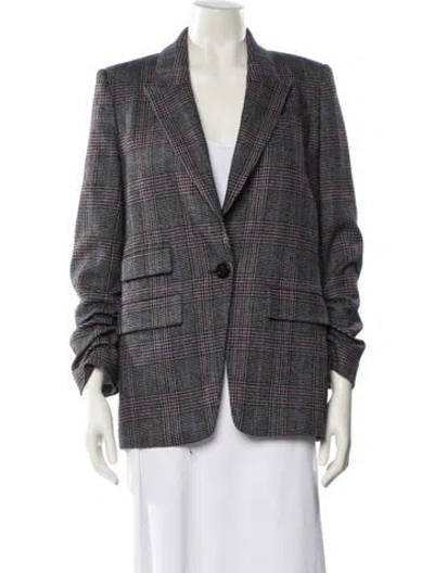 Pre-owned Veronica Beard Wool Polka Dot Print Blazer In Black