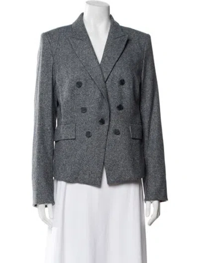 Pre-owned Veronica Beard Wool Printed Blazer In Blue