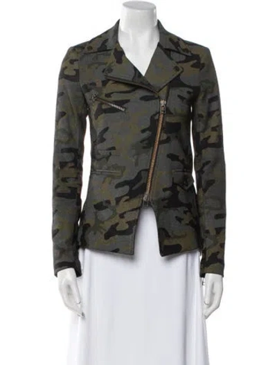 Pre-owned Veronica Beard Wool Printed Blazer In Green