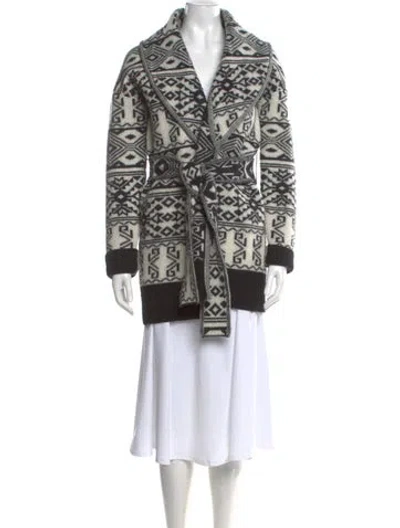 Pre-owned Veronica Beard Wool Printed Sweater In White