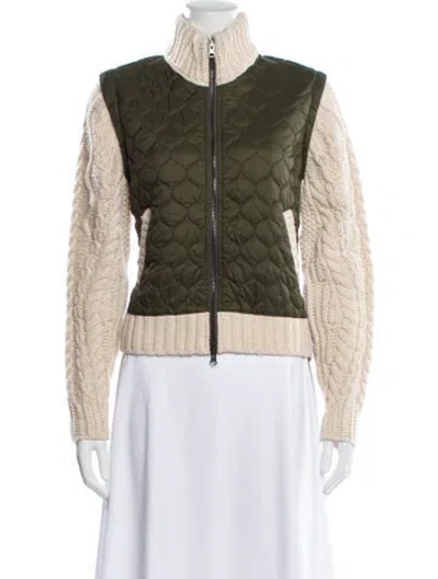 Pre-owned Veronica Beard Wool Printed Utility Jacket In Green