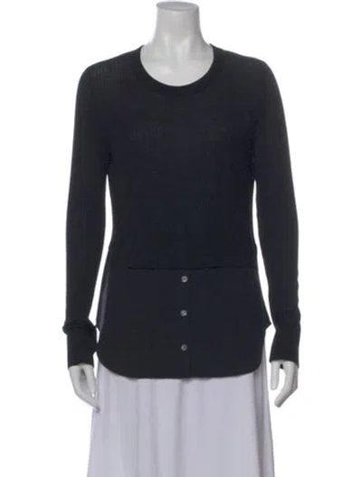 Pre-owned Veronica Beard Wool Scoop Neck Sweater In Black