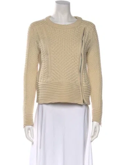 Pre-owned Veronica Beard Wool Scoop Neck Sweater In Neutral