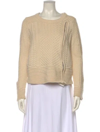Pre-owned Veronica Beard Wool Scoop Neck Sweater In Neutral