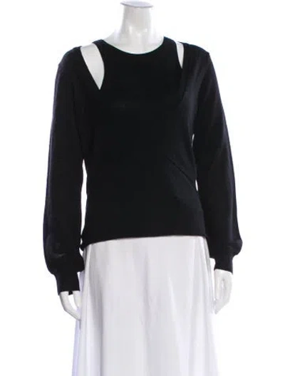 Pre-owned Veronica Beard Wool Scoop Neck Sweater W/ Tags In Black